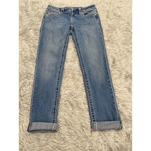 Miss Me Mid Rise Cuffed Skinny Jeans Sz 27 Flap Pocket